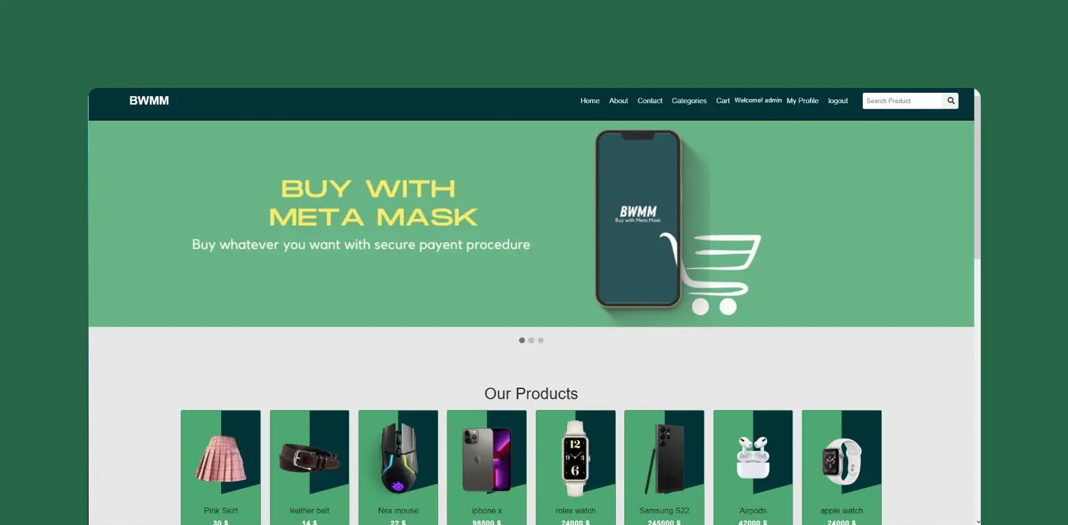 Buy with MetaMask — Crypto payment integration for e-commerce, enabling cryptocurrency payments via MetaMask alongside traditional gateways like Stripe for seamless Web3 payment flows.