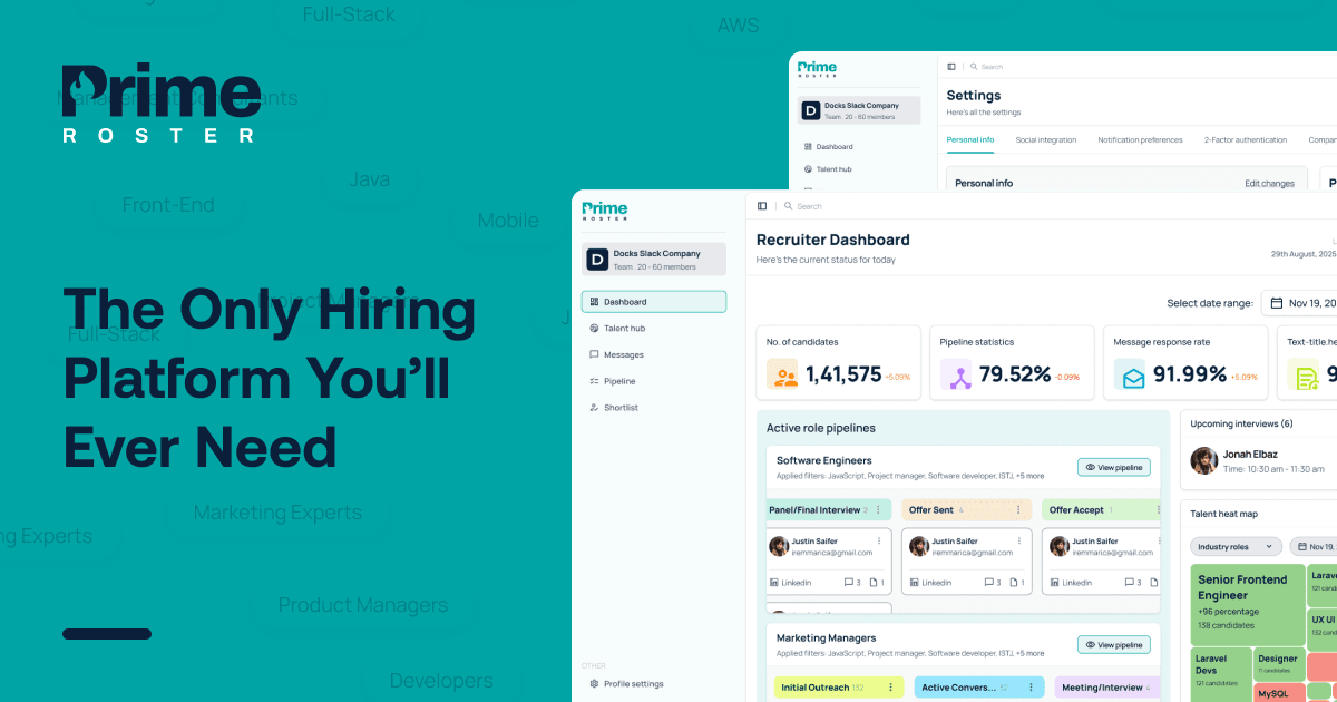 Siftsight — AI-powered recruitment SaaS featuring ATS pipelines, real-time chat, video interviews, and AI-based personality assessments. Spearheaded end-to-end delivery.